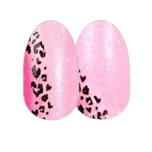 Color Street Spotted Soulmates Pink & Black Leopard Glitter Nail Strips Set